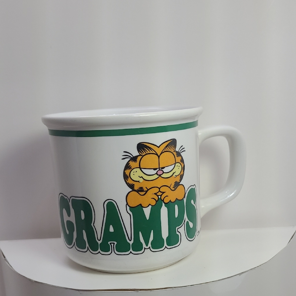 1978 Garfield Gramps White Mug Jim Davis